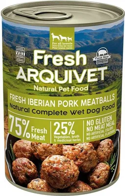 Produktbild von ARQUIVET Fresh Iberian Pork Meatballs - nassfutter für Hunde - 400g