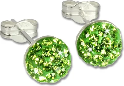 Produktbild von SilberDream grün Ohrringe Halbkugel Zirkonia Damen 925 Silber Ohrstecker GSO217L