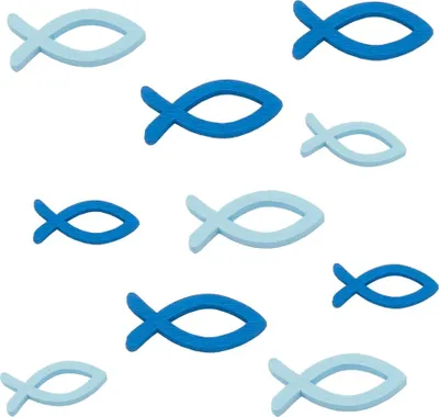 Produktbild von Oblique Unique 36 Holz Fische Mix Streudeko Taufe Kommunion Konfirmation - Echtholz