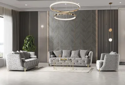 Produktbild von Sofagarnitur 3 2 1 Sitzer Set Design Sofa Polster Couchen Couch Modern Grau