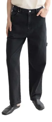 Productafbeelding van Scotch & Soda Raine jeans met hoge taille en wijde pijpen, kleur: Black Sun U040, maat: 28W