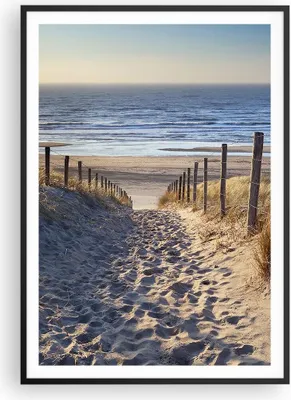 Produktbild von Gerahmtes Poster - Schwarzer Rahmen - Meer Strand Düne - 70x100 cm - Wand Bild - Wanddeko - Wandbilder - Kunstposter - Wandposter - Bilderrahmen - Bilder - Kunstdruck - Wandbild - P2BPA70x100-3612