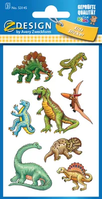 Produktbild von AVERY ZWECKFORM Sticker 53145 Dinos Papier 3 Bogen