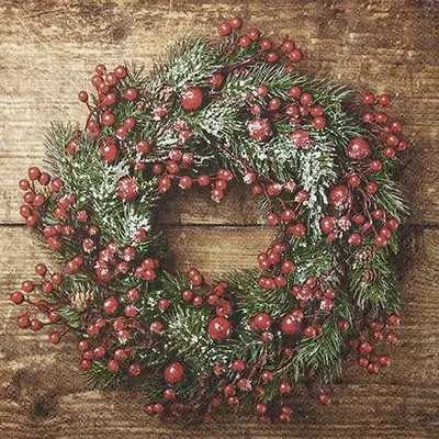 Produktbild von 20 Servietten Berry Wreath - Kranz voller Beeren 33x33cm