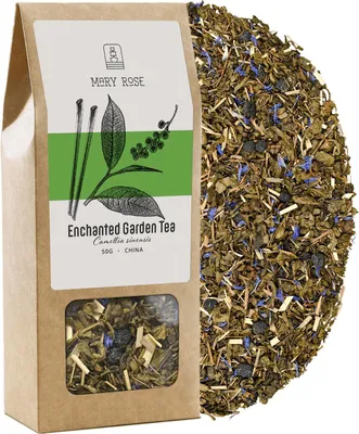 Produktbild von Mary Rose - Grüner Tee Enchanted Garden 50g - Mit Gunpowder, Aroniabeeren, Zitronengras, Kornblumenblüten - Harmonisch, Belebend, Entspannend