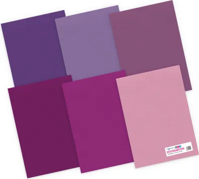 Produktbild von itenga Tonpapier - A4 130 g/qm 24 Blatt - Lila und Pinktöne 6 Farben je 4 Blatt