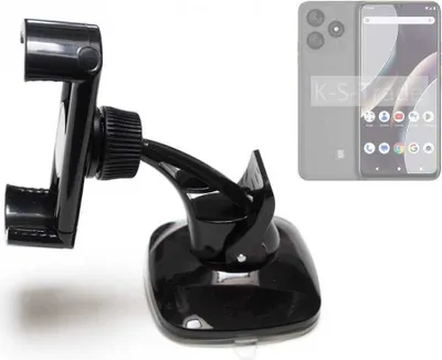 Produktbild von K-S-Trade kompakte Handy-Halterung Windschutzscheibe kompatibel mit BLU G73L Armaturenbrett schwarz Autohalterung KFZ Halter Scheiben-Halterung