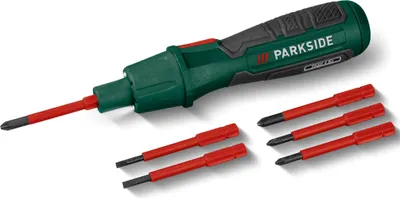 Produktbild von PARKSIDE® 4 V Akku-Schraubendreher »PASD 4 B2«, mit 6 isolierten Spezial-Bits