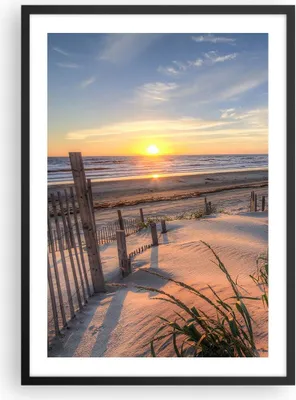 Produktbild von Gerahmtes Poster - Schwarzer Rahmen - Westen Sonne Düne - 50x70 cm - Wand Bild - Wanddeko - Wandbilder - Kunstposter - Wandposter - Bilderrahmen - Bilder - Kunstdruck - Wandbild - P2BPA50x70-4219