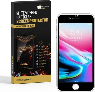 Produktbild von 2x 9H Hartglas für iPhone 6 6S FULL COVER Panzerfolie Displayschutzfolie KLAR SW Panzerglas Schutzfolie