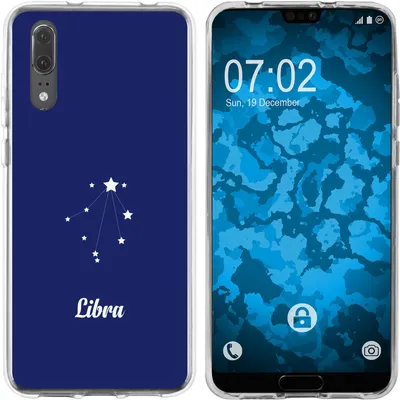 Produktbild von PhoneNatic Case kompatibel mit Huawei P20 Silikon-Hülle SternzeichenLibra M9