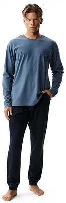 Produktbild von Herrenpyjama Atlantic klassischer Komfort Dunkelblau XL