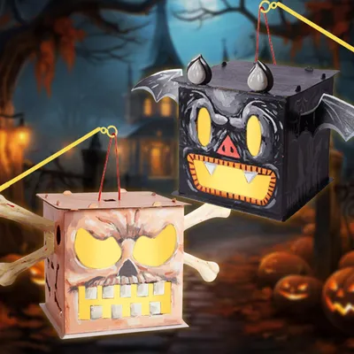 Halloween-Laternen-Bastelset, DIY-Laterne für Kinder mit LED