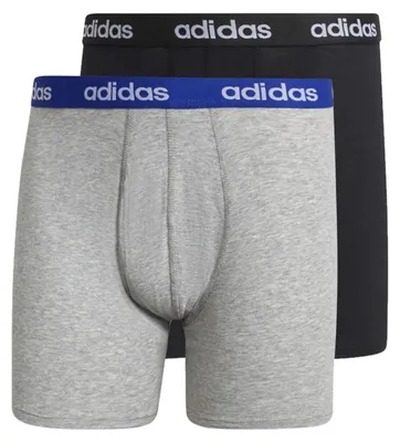Image de Adidas - Boxers « Linear » pour homme (lot de 2) PP361 (M) (gris/noir)