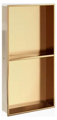 Produktbild von Duschnische aus gebürstetem Edelstahl 32x62x9 cm, Wandnische für Dusche und Bad