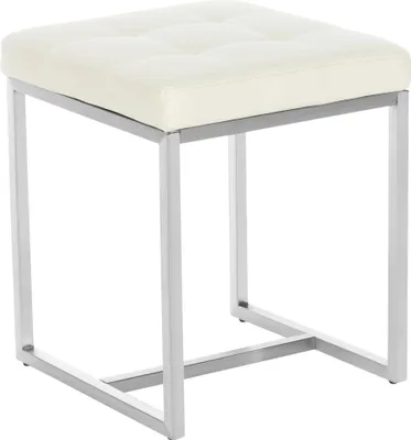 Produktbild von CLP Sitzhocker Barci mit Polsterung und Edelstahlgestell | Farbe creme