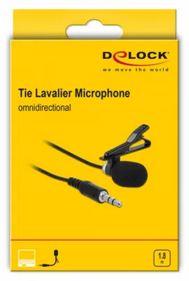 Produktbild von DeLOCK 66279, Aufsteckbares Mikrofon, -30 dB, 50 - 16000 Hz, 2200 Ohm, Omnidirektional, Kabelgebunden