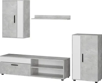 Produktbild von Wohnwand Vicco Berno Beton set, 4 Teile, Model 53282