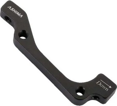 Produktbild von Ashima Au02 Hinterer Scheibenbremszangenadapter Für Fahrrad Schwarz 160 mm Schwarz 160 mm