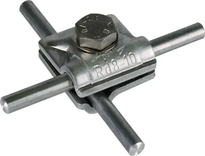 Produktbild von DEHN MV-Klemme, Al, Rd 8-10 mm, Sechskantschraube, Federscheibe, 1 Stk.