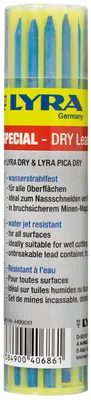 Produktbild von Lyra Bleistiftminen, Mine blau, 12 Stück, für Oberflächen geeignet, abwischbar