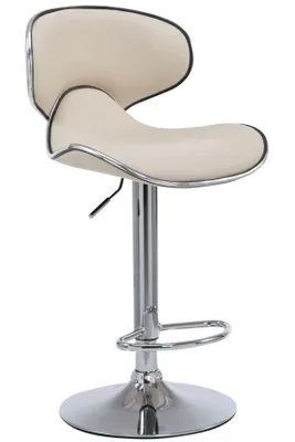 Produktbild von CLP Barhocker Las Vegas V2  mit Fußstütze creme Gestell Farbe chrom