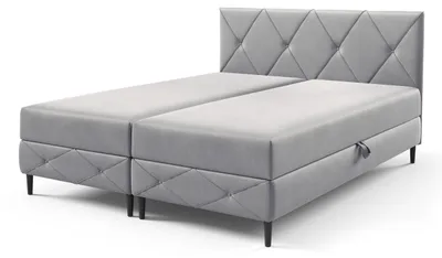 Obrázek produktu pro Boxspringová postel s úložným prostorem Wianec Platinově šedá 160 × 200 cm
