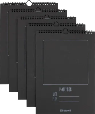 Produktbild von Betzold Bastelkalender, blanko, Farbe: schwarz, Setgröße: 5 Stück