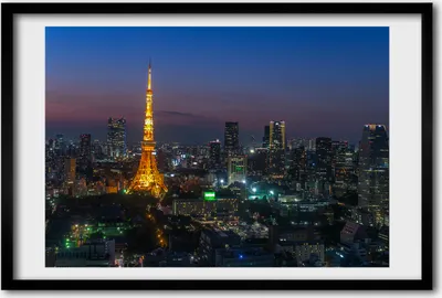 Produktbild von Bild 60x40 MDF-Rahmen, Wandkunst Turm in Tokyo