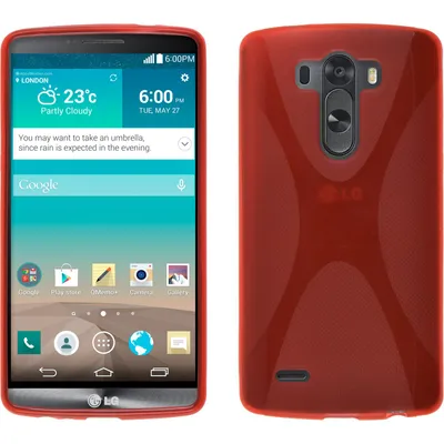 Produktbild von PhoneNatic Case kompatibel mit LG G3 - rot Silikon Hülle X-Style + 2 Schutzfolien