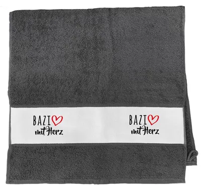 Produktbild von Huuraa Handtuch Bazi mit Herz 50x100cm Graphite Baumwolle Handtuch Geschenkidee