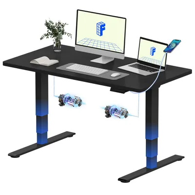 Immagine prodotto di FLEXISPOT E5 Plus Scrivania regolabile in altezza 120x80 cm, doppio motore, piano da 25 mm in un unico pezzo, porta USB, portata 120 kg, nero
