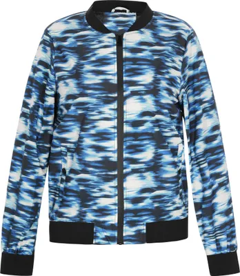 Produktbild von Damen Übergangsjacke Bomberjacke, normale Passform, lange Ärmel, Blau, Größe XL