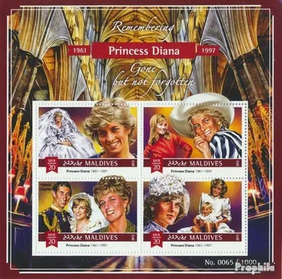 Produktbild von Briefmarken Malediven 2015 Mi 6120-6123 Kleinbogen (kompl. Ausg.) postfrisch Prinzessin Diana