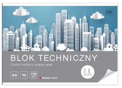 Productafbeelding van Technisch Blok A4, 170G, Wit, 10 Vel, Interdruk