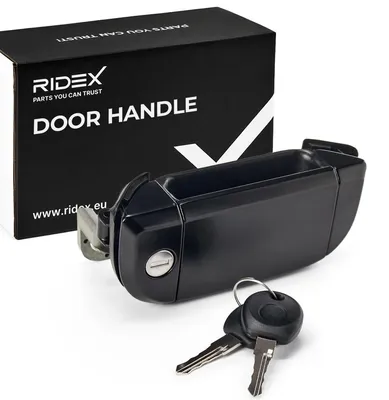 Produktbild von RIDEX 1373D0093 Türgriff mit Schließzylinder mit Schlüssel Vorne Links für VW Transporter IV Bus (70B, 70C, 7DB, 7DK, 70J, 70K, 7DC, 7DJ) Schwarz