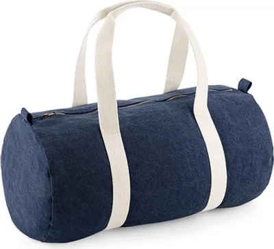 Produktbild von BagBase BG646 | Reisetasche Denim Barrel Bag - 25 x 50 x 25 cm - Farbe: Denim Blue - Größe: 25 x 50 x 25 cm