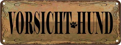 Produktbild von vianmo Blechschild 10x27 cm Vorsicht Hund Tier Haustier