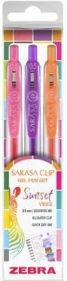 Produktbild von Gelstift „Sarasa Clip Sunset“, 3 verschiedene Farben, 0,25 mm, Druckmechanismus, ZEBRA 99434