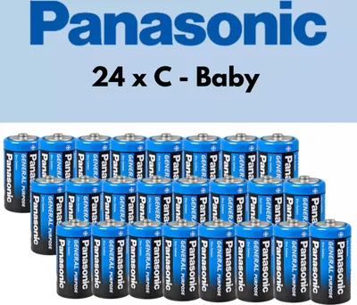 Produktbild von Panasonic Batterien, R14 C Baby 24er Pack, Markenqualität, Zink Kohle, 1,5V