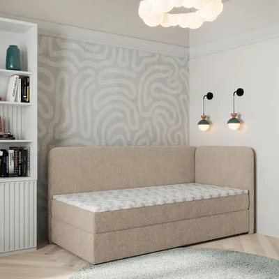 Produktbild von Masseno Boxspringbett GINA 90x200 cm Komplett-Set mit Bonell Matratze und Topper, Polsterbett mit Bettkästen -Beige, QUELLE 05