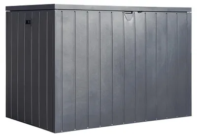 Zdjęcie produktu dla Shelterlogic stalowa skrzynia ogrodowa 980 L skrzynia na poduszki i skrzynia na poduszki antracyt 79x138x93 cm