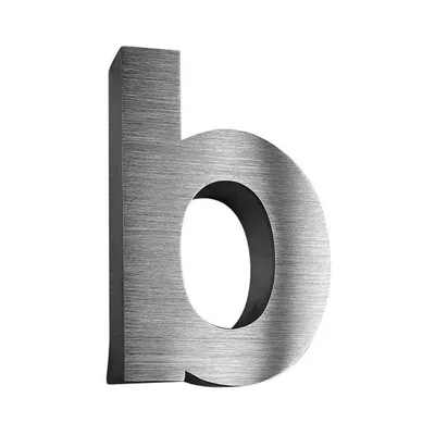 Produktbild von 3D Hausnummer b Edelstahl Wetterfest & Pflegeleicht Zahlen Hausnummernschild Rostfrei mit Montagematerial 20 cm Höhe Silber