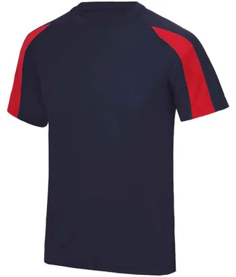 Produktbild von AWDis Cool - T-Shirt für Herren/Damen Uni LT3669 (L) (Dunkelblau/Feuerrot)