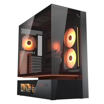 Image de COUGAR CFV235 Vision, boîtier moyen, sans bloc d'alimentation, USB/audio, ATX, 1x USB-C 3.2 Gen 2, 2x USB 3.0, noir