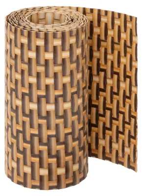 Produktbild von Jardinion Sichtschutzstreifen 250x19cm Polyrattan, Hellbraun, für Doppelstabmatten, Doppelstabmattenzaun Sichtschutz Stabmattenzaun Zaunblende in Rattan Optik, Balkon Zaun Sichtschutzmatte Garten