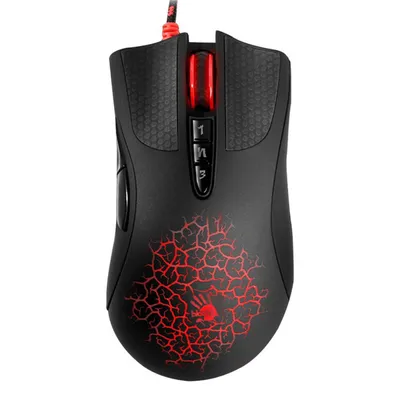 Obrázok produktu pre BLOODY A90, Pravoruké, Optický, USB Typ-A, 6200 DPI, 6666 fps, Čierna, Červená