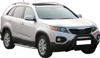 Obrázok produktu pre Ochranná lišta predného nárazníka pre Kia Sorento 2009-2012 ø76mm oceľová čierna ochrana