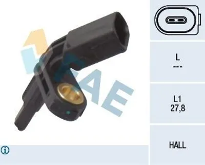 Produktbild von FAE ABS Sensor Raddrehzahl für VW Golf VII Schrägheck (5G1, BQ1, BE1, BE2) 78012