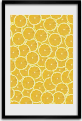 Produktbild von Bild - Bilderrahmen - 40 cm x 60 cm - MDF - Rahmen - Wandkunst - Zitronen